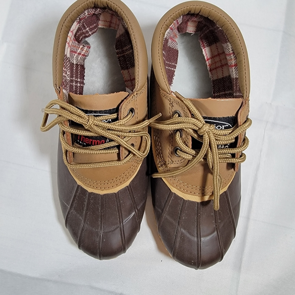 Superior Boot Company 3 eye  Brown and Tan Duck Boots. Unisex. Women's size 9 - Picture 3 of 7